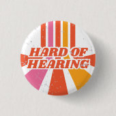 Oranje 70s Typografie Retro Slechthorend Ronde Button 3,2 Cm (Voorkant)