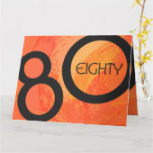 Oranje 80 decennium van de geboorte kaart (Gele Bloem)