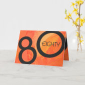 Oranje 80 decennium van de geboorte kaart (Gele Bloem)