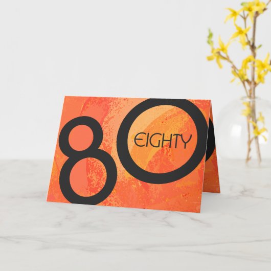 Oranje 80 decennium van de geboorte kaart (Gele Bloem)