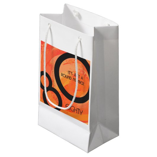 Oranje 80 decennium van de geboorte klein cadeauzakje (Voorkant Gekanteld)