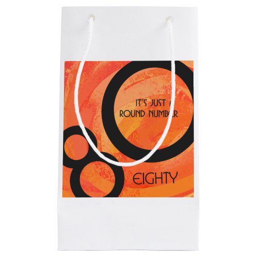Oranje 80 decennium van de geboorte klein cadeauzakje (Voorkant)