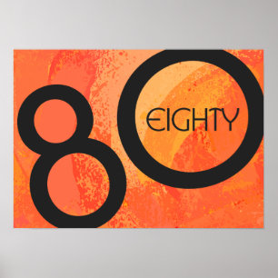 Oranje 80 decennium van de geboorte poster