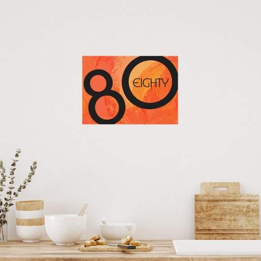 Oranje 80 decennium van de geboorte poster (Keuken)