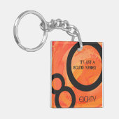 Oranje 80 decennium van de geboorte sleutelhanger (Voorkant Links)