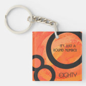 Oranje 80 decennium van de geboorte sleutelhanger (Voorkant)