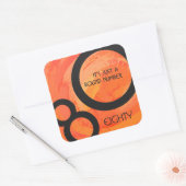 Oranje 80 decennium van de geboorte vierkante sticker (Envelop)