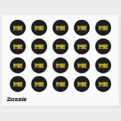 Oranje 8-bit videogame stijl ronde sticker (Vel)