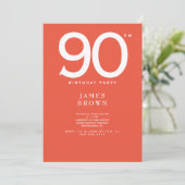 Oranje 90ste verjaardag kaart (Staand voorkant)