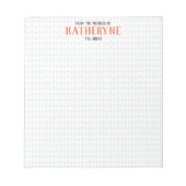 Oranje, aangepast toetsenbordblok notitieblok (Voorkant)