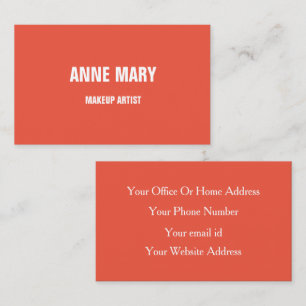 Oranje Aangepaste Makeup Kunstenaar Beauty Hair Sa Visitekaartje