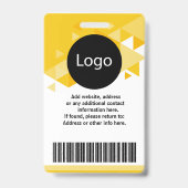 oranje aangepaste medewerker, persoonlijke ID Badge (Achterkant)