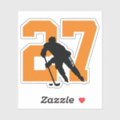 Oranje aangepaste toetsenbord voor Hockey Player-n Sticker (Vel)