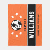 Oranje aangepaste voetbalnaam en -nummer fleece deken (Voorkant)
