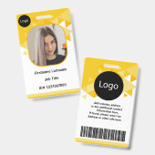 oranje Aangepaste Werknemer, Gepersonaliseerde eig Badge (Voor- en achterkant)