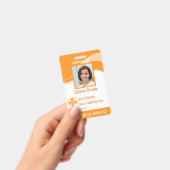 Oranje aangepaste werknemersbeveiligings-ID, logo, Badge (Handheld)