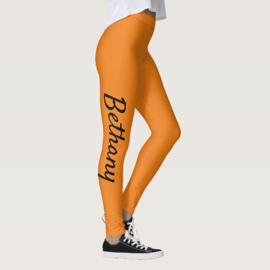 Oranje Aangepaste XS (0-2) tot XL (16) Leggings (Rechts)
