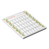 Oranje aanjager Maandelijks Notitieblok (Schuin)