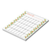 Oranje aanjager Maandelijks Notitieblok (Linkerzijde)