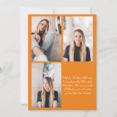 Oranje aankondiging Afstuderen witschool (Achterkant)