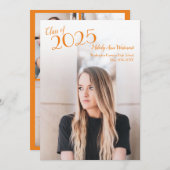 Oranje aankondiging Afstuderen witschool (Voorkant / Achterkant)