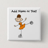 Oranje aanvinder Cijfer Ice Skater Button (Voorkant)