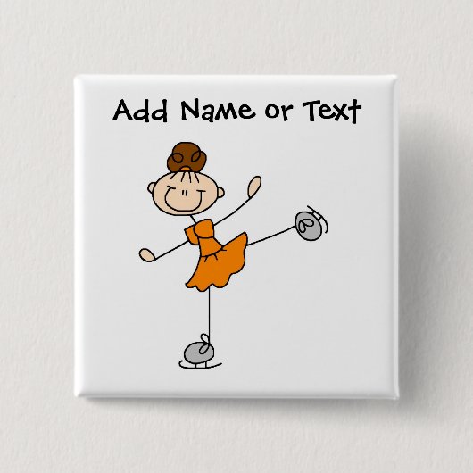 Oranje aanvinder Cijfer Ice Skater Button (Voorkant)