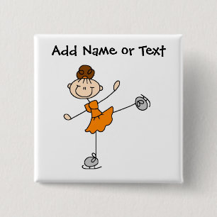 Oranje aanvinder Cijfer Ice Skater Button
