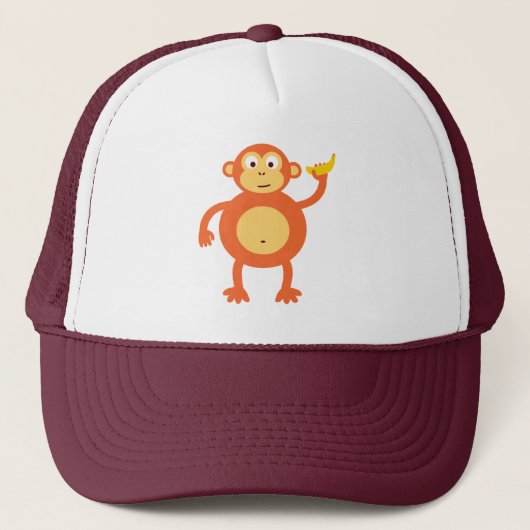 Oranje aap trucker pet (Voorkant)