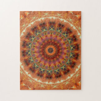Oranje Aarde Kaleidoscope Mandala Jigzaag Puzzle Legpuzzel