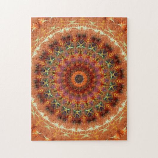 Oranje Aarde Kaleidoscope Mandala Jigzaag Puzzle Legpuzzel (Verticaal)