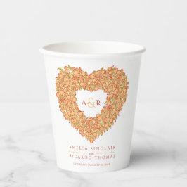 Oranje abrikozen tulp florale reuzenbaardkunst bru papieren bekers