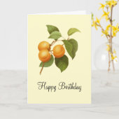  Oranje Abrikozen Waterverf Birthday Kaart (Gele Bloem)