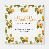 Oranje abrikozen Waterverf Dank u wel Magneet (Voorkant)