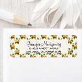  Oranje Abrikozen Waterverf Patroon Etiket (Insitu)