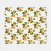  Oranje Abrikozen Waterverf Patroon Fleece Deken (Voorkant (Horizontaal))