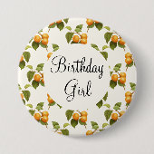  Oranje Abrikozen Waterverf Patroon Ronde Button 7,6 Cm (Voorkant)