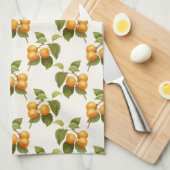 Oranje Abrikozen Waterverf Patroon Theedoek (Quarter Fold)