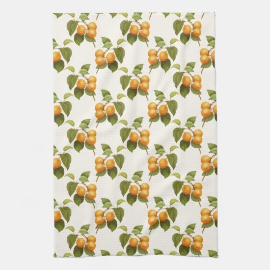 Oranje Abrikozen Waterverf Patroon Theedoek (Verticaal)