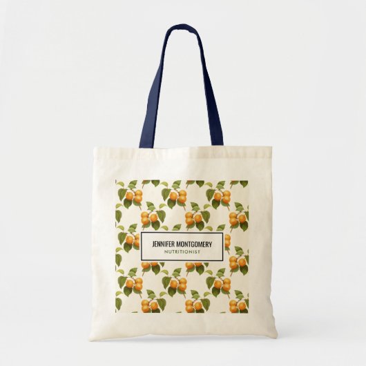  Oranje Abrikozen Waterverf Patroon Tote Bag (Voorkant)