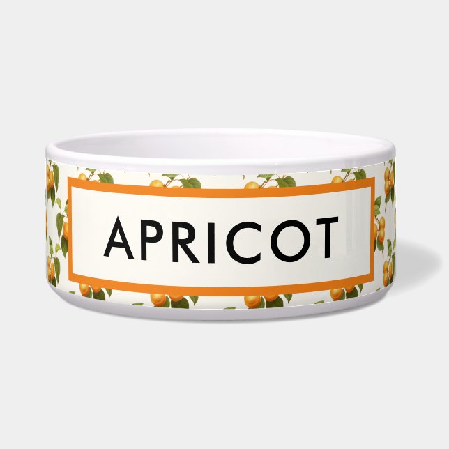  Oranje Abrikozen Waterverf Patroon Voerbakje (Voorkant)