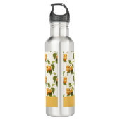  Oranje Abrikozen Waterverf Patroon Waterfles (Achterkant)