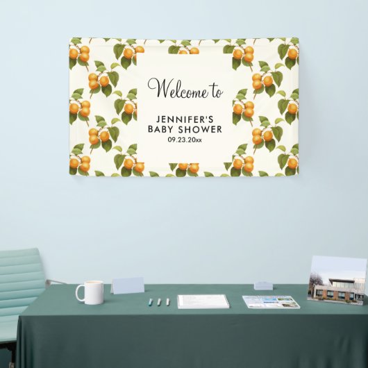  Oranje Abrikozen Waterverf Patroonpartij Spandoek (Beurs)