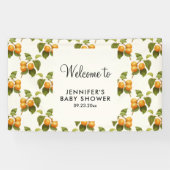  Oranje Abrikozen Waterverf Patroonpartij Spandoek (Horizontaal)