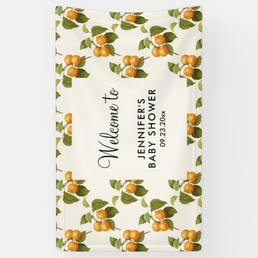  Oranje Abrikozen Waterverf Patroonpartij Spandoek (Verticaal)