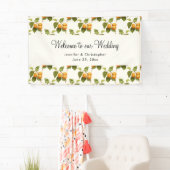  Oranje Abrikozen Waterverf Pattern Wedding Spandoek (Insitu)