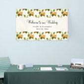  Oranje Abrikozen Waterverf Pattern Wedding Spandoek (Beurs)