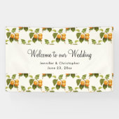  Oranje Abrikozen Waterverf Pattern Wedding Spandoek (Horizontaal)