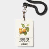 Oranje Abrikozen Waterverf Tekening Badge (Achterkant met lanyard)