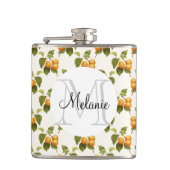  Oranje Abrikozen Waterverf Tekening Heupfles (Voorkant)